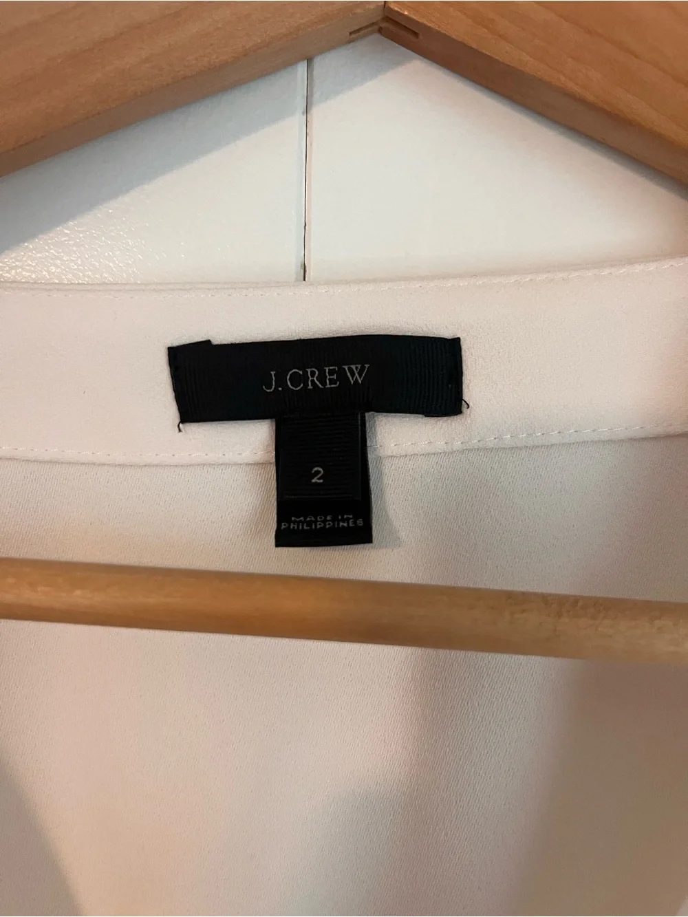 J. Crew Cream Wrap Blouse with Tie Waist